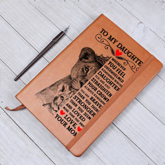 To My Daughter Lion Crown – Leather Journal
